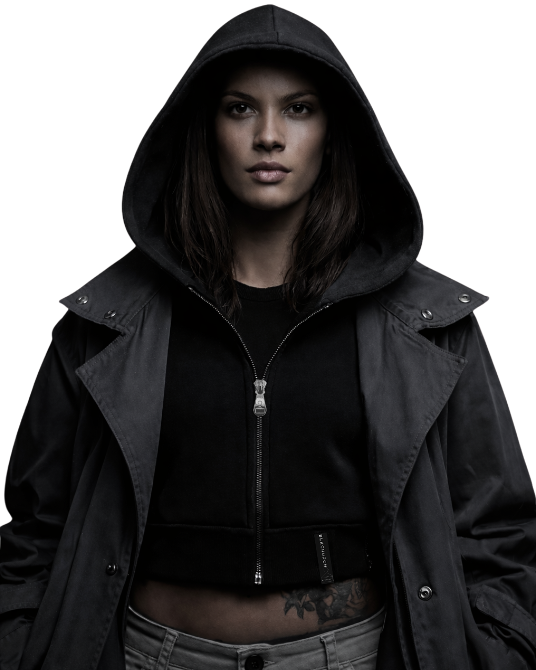 BLK Halo – Cropped Hooded Jacket - Image 3